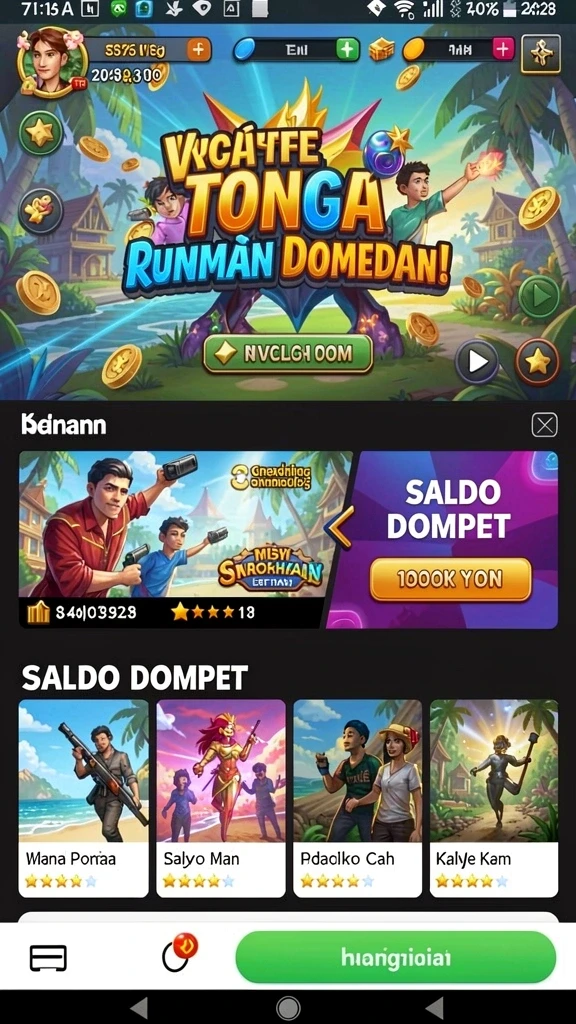 rpvip8 - Menu permainan yang mudah dinavigasi.
